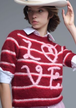 Pullover love red